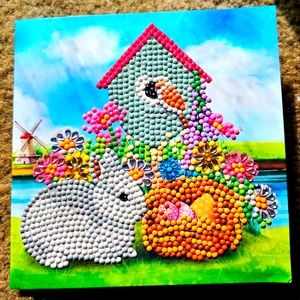 Bird House Easter Card with Bunny Easter Basket Stuffer